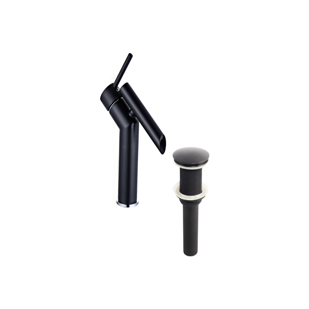 Haven-D 1H Faucet in Black with Pop Up Drain in Black
