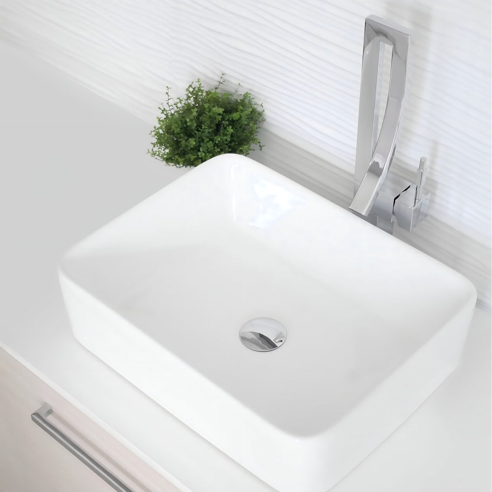 Robinet Waterfall-B 1H en chrome avec bonde escamotable en chrome