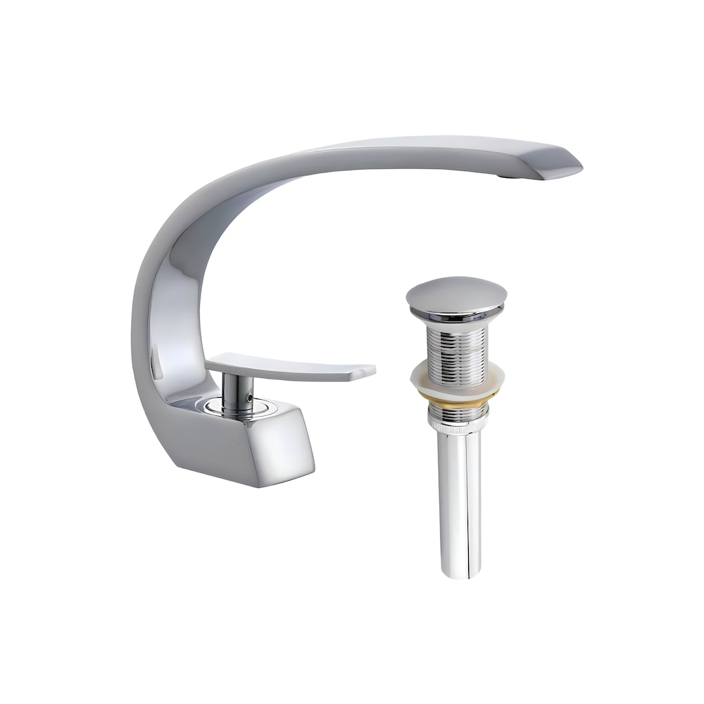 Island-A 1H Faucet in Chrome with Pop Up Drain in Chrome