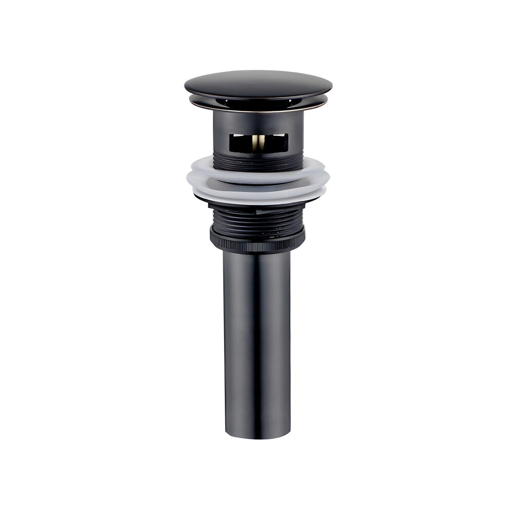 Island-B 1H Faucet in Black with Overflow Pop Up Drain in Black