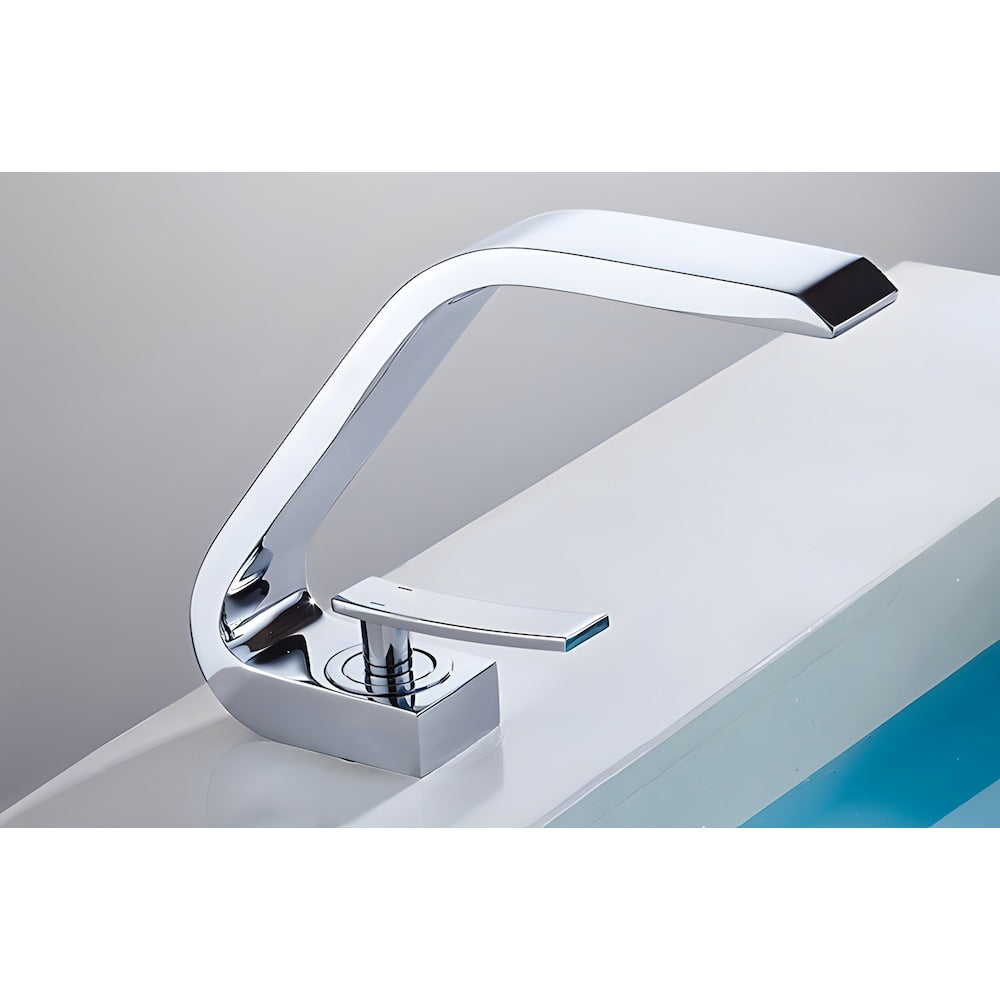 Island-C 1H Faucet in Chrome with Overflow Pop Up Drain in Chrome