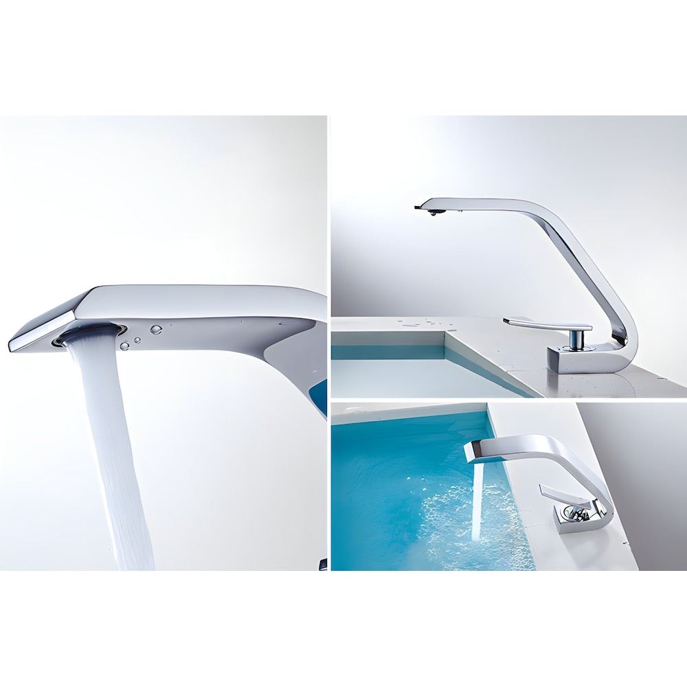 Island-C 1H Faucet in Chrome with Overflow Pop Up Drain in Chrome