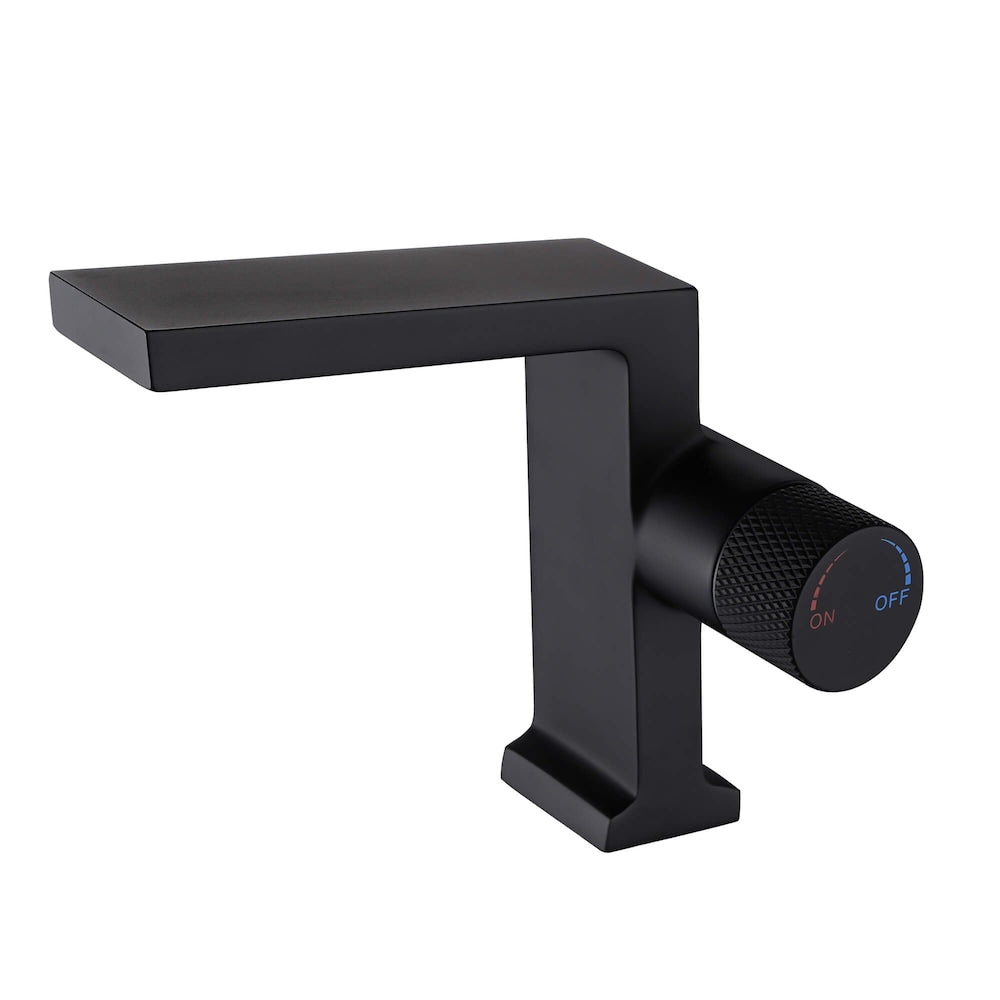 WBF7 Matte Black Single Hole Bathroom Sink Faucet with Single Handle