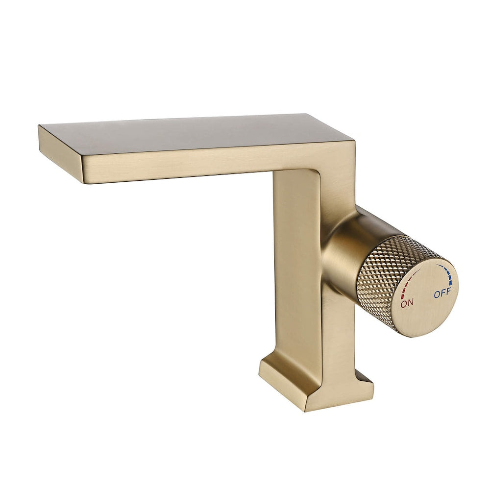 WBF7 Brushed Gold Single Hole Bathroom Sink Faucet with Single Handle