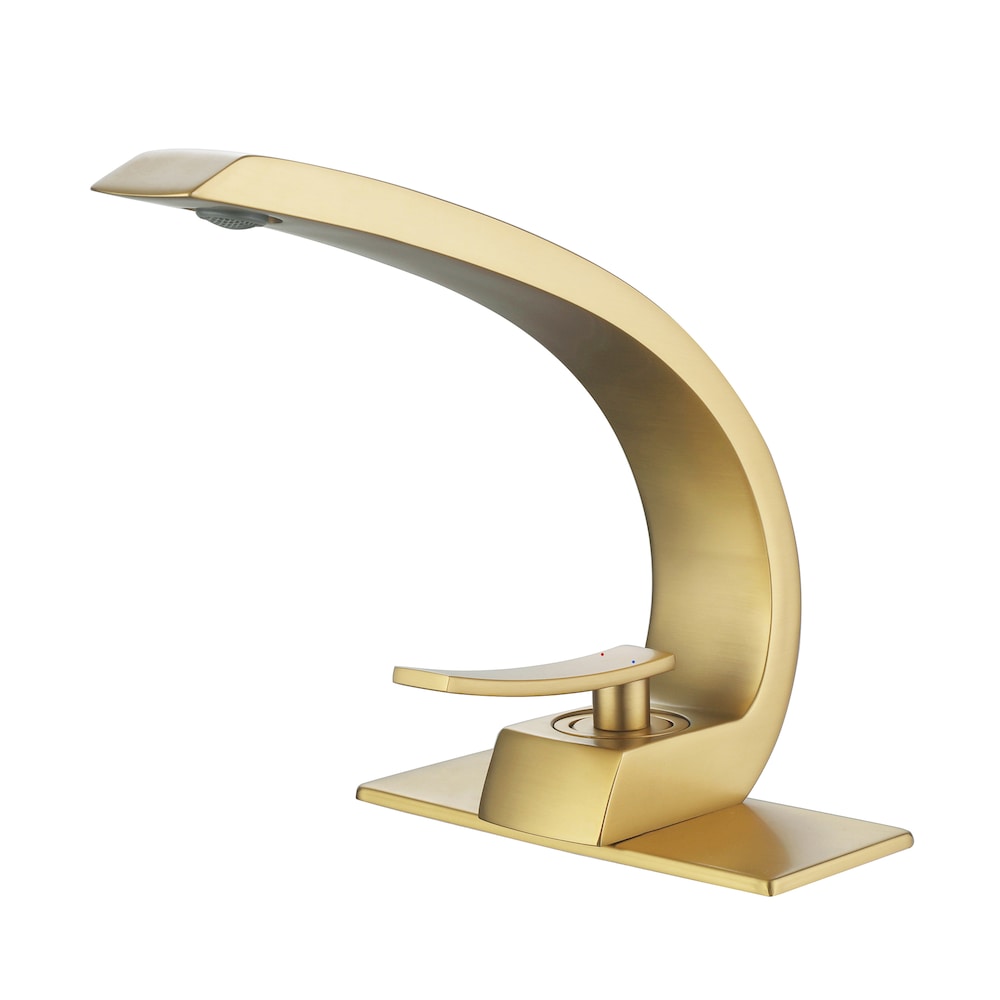 WBF9 Brushed Gold Single Hole Bathroom Sink Faucet with Single Handle