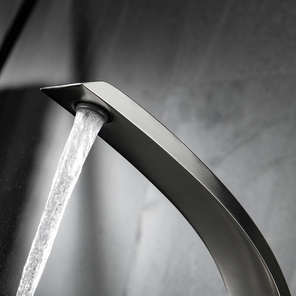 WBF9 Brushed Nickel Single Hole Bathroom Sink Faucet with Single Handle