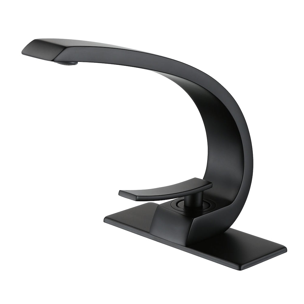 WBF9 Matte Black Single Hole Bathroom Sink Faucet with Single Handle