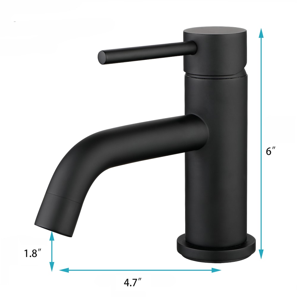 ZCJ1 Single Hole Bathroom Sink Faucet with Single Handle in Matte Black
