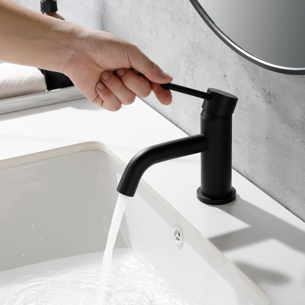 ZCJ1 Single Hole Bathroom Sink Faucet with Single Handle in Matte Black