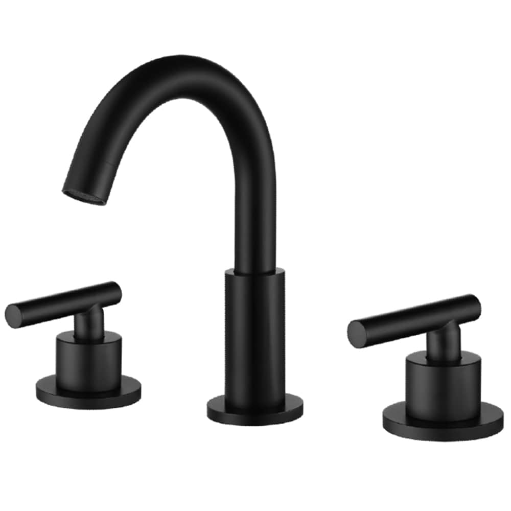 ZCJ3 Widespread Bathroom Sink Faucet with 2 Handle in Matte Black
