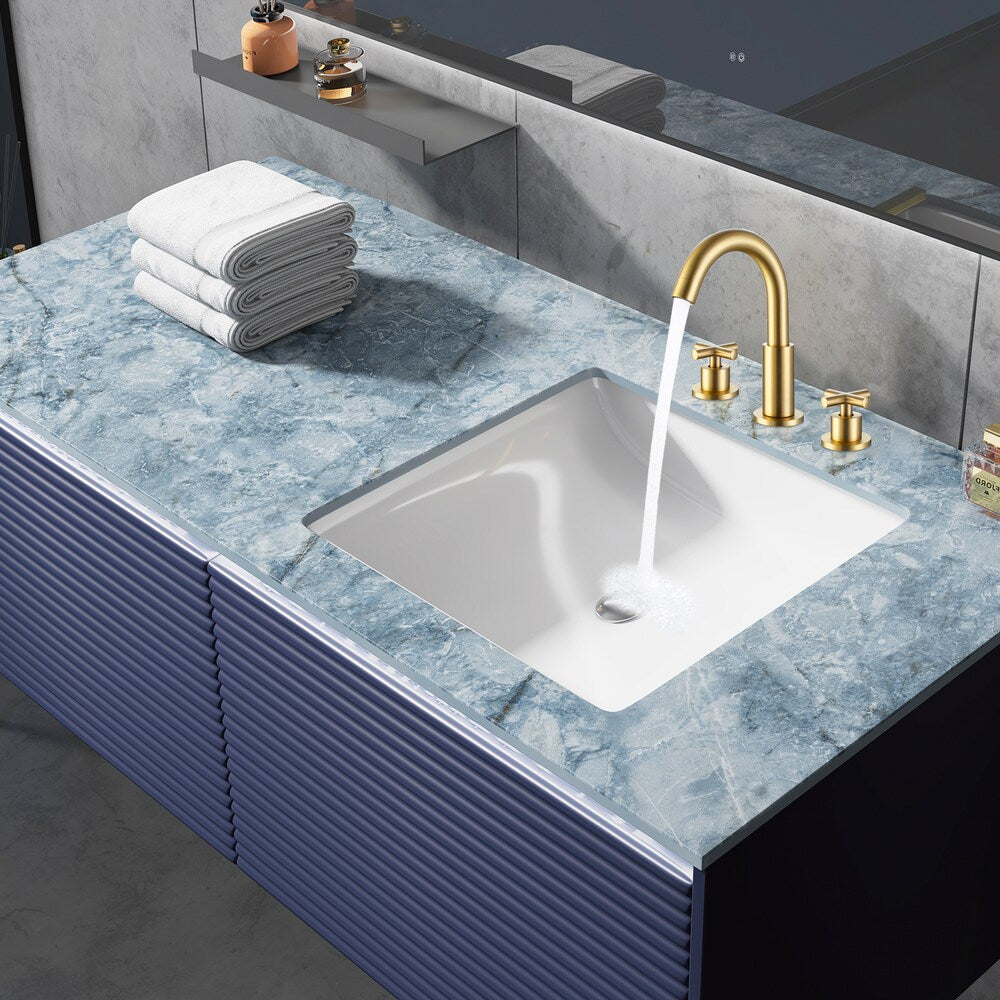 RZCJ4 Widespread Bathroom Sink Faucet with 2 Handle in Brushed Gold