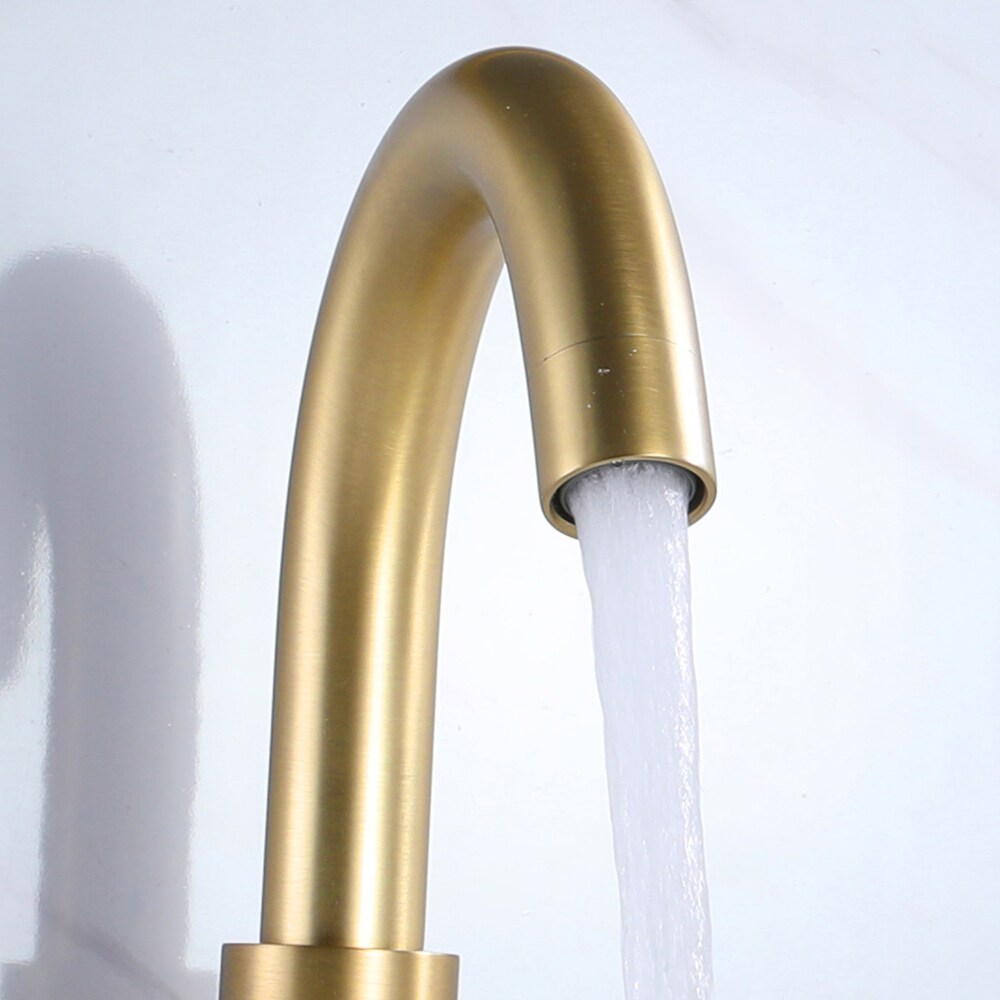 RZCJ4 Widespread Bathroom Sink Faucet with 2 Handle in Brushed Gold