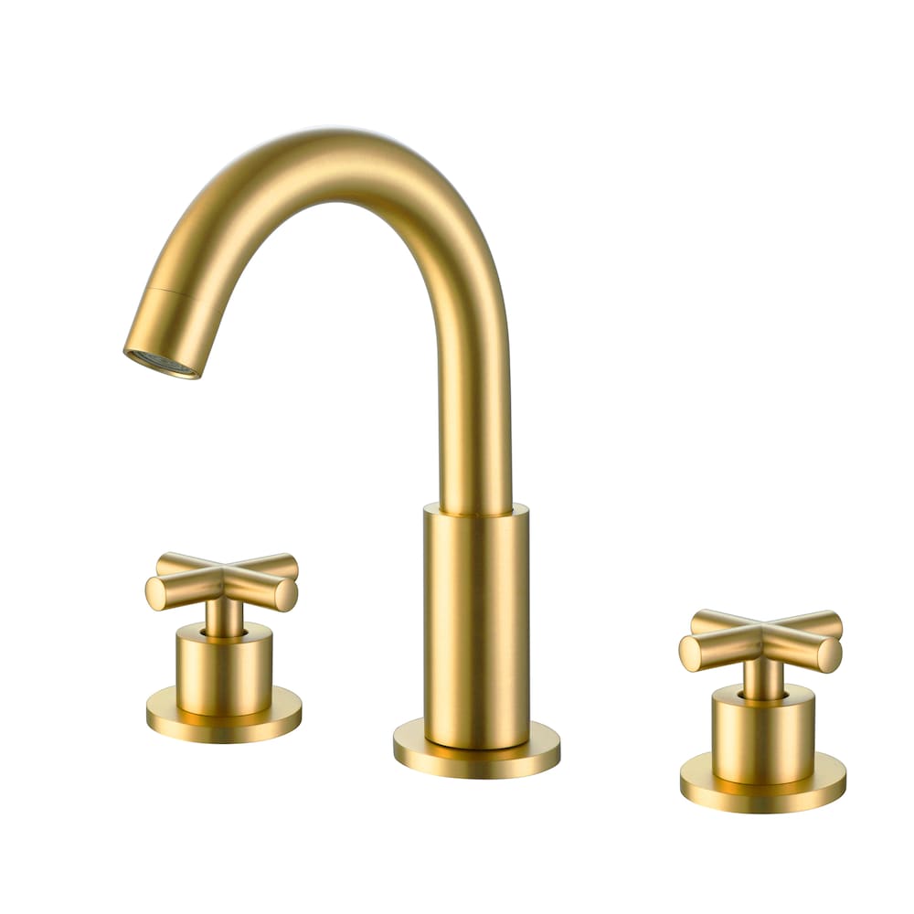 RZCJ4 Widespread Bathroom Sink Faucet with 2 Handle in Brushed Gold