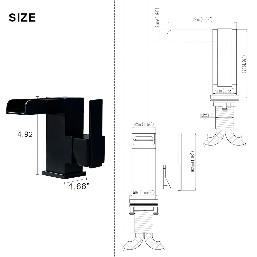 WBF11 Single Hole Bathroom Sink Faucet with Single Handle in Matte Black