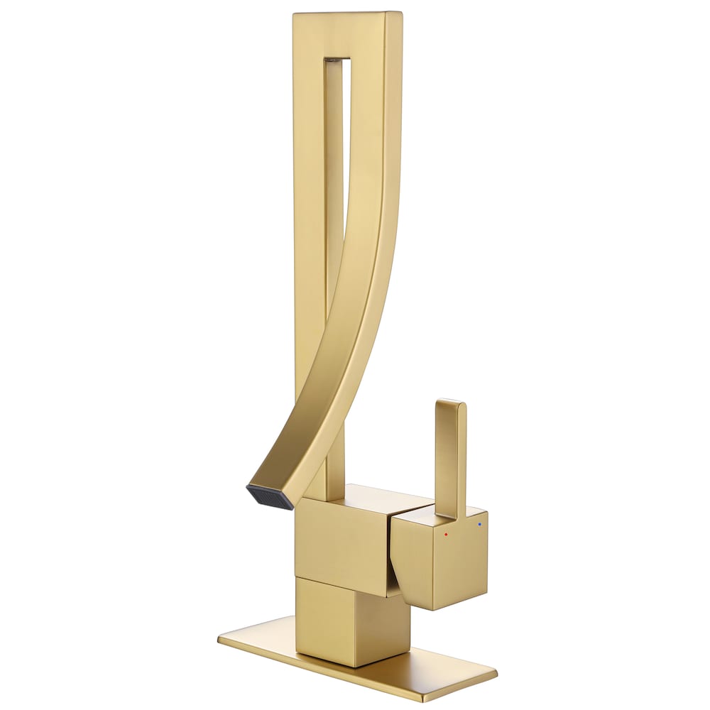 WBF14 Brushed Gold Single Hole Bathroom Sink Faucet with Single Handle