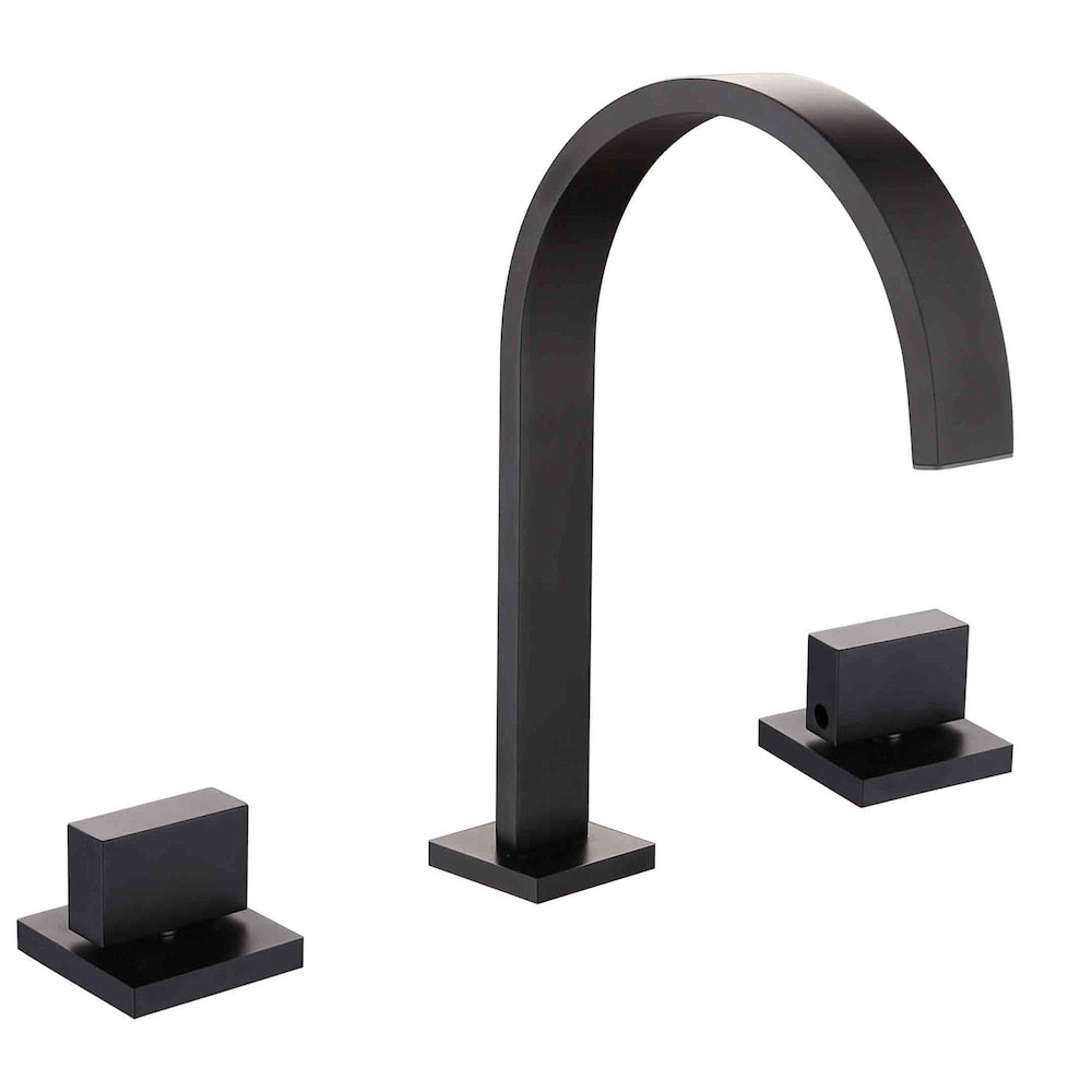 WBF15 Widespread Bathroom Sink Faucet with 2 Handle in Matte Black