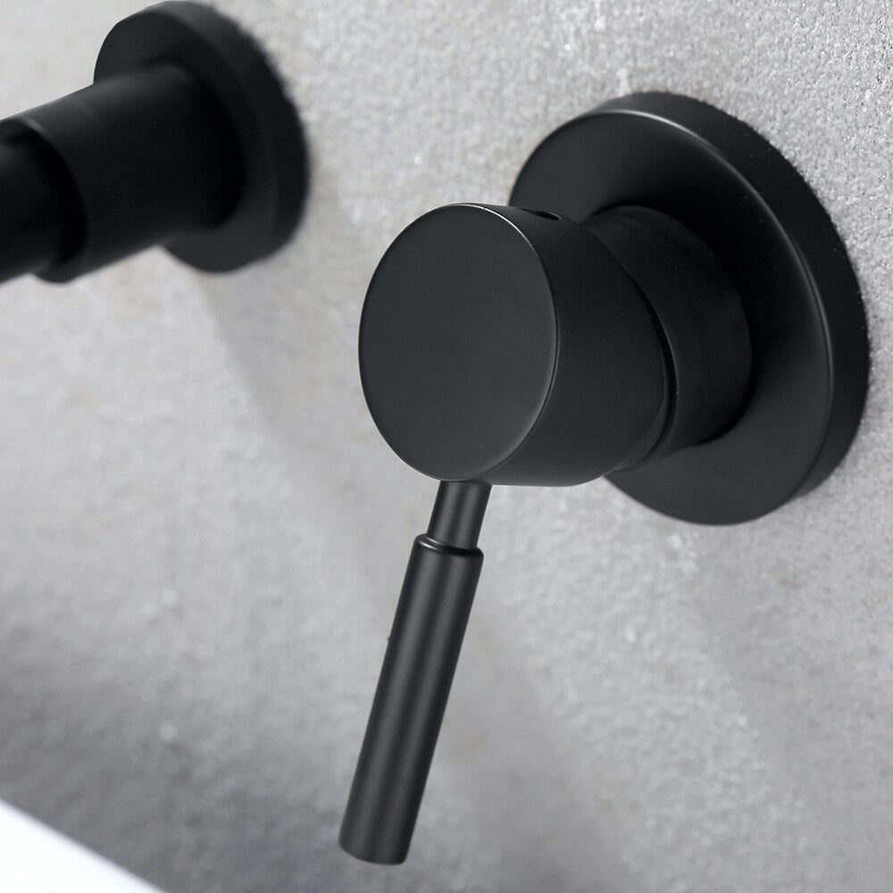 ZCJ9 Matte Black Wall Mount Bathroom Sink Faucet with Single Handle