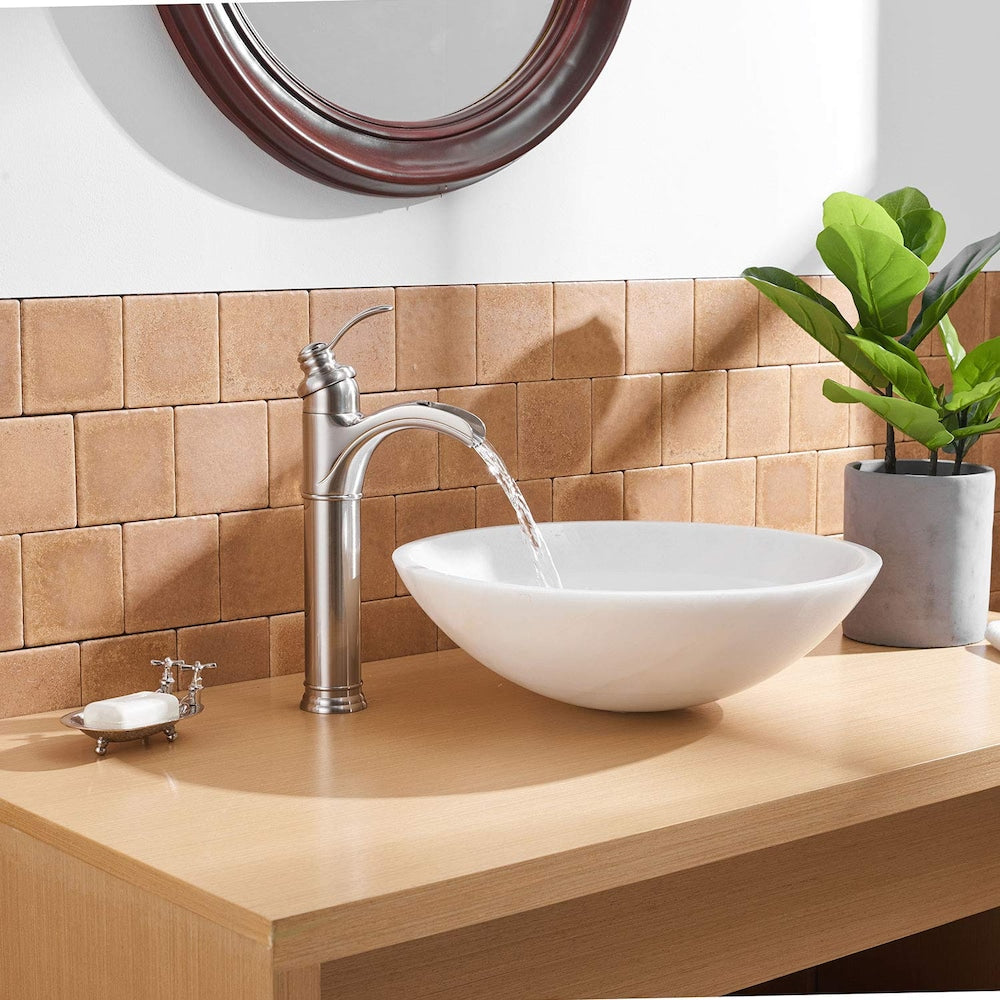 BZ1 Single Hole Bathroom Sink Faucet with Pop Up Drain in Brushed Nickel