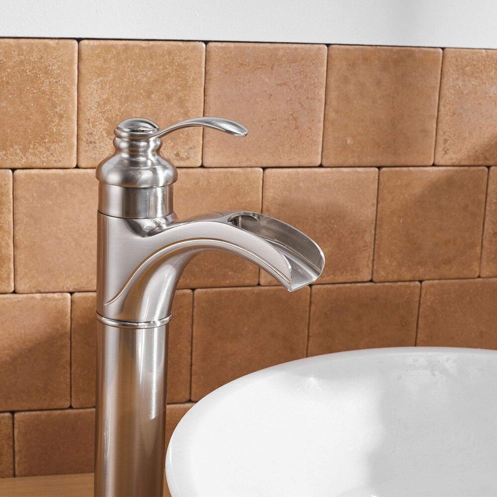 BZ1 Single Hole Bathroom Sink Faucet with Pop Up Drain in Brushed Nickel