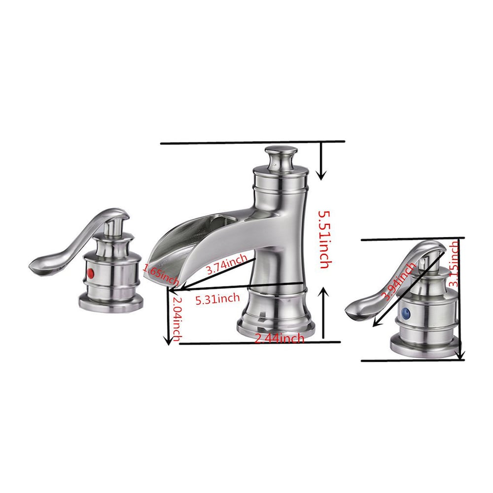 BZ9 Widespread Bathroom Sink Faucet with Two Handles in Brushed Nickel
