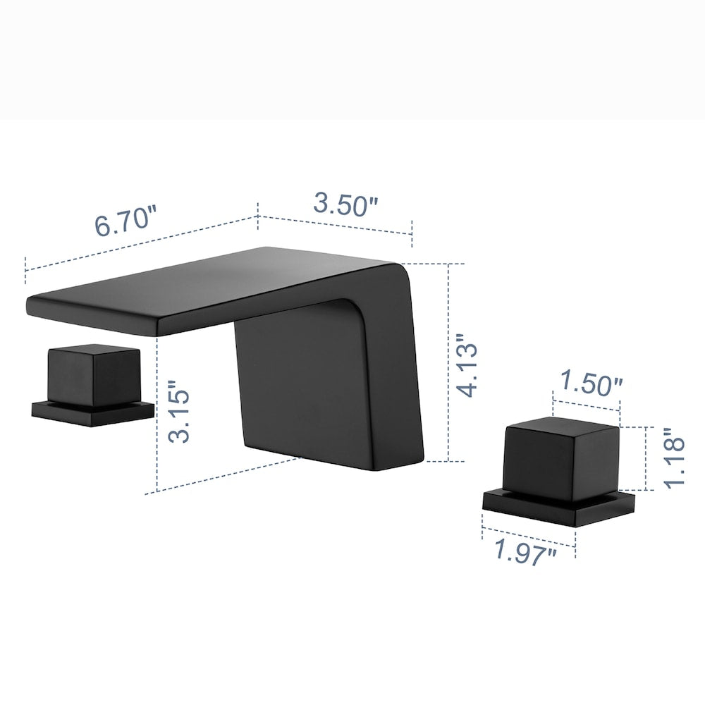 SZ2 8-inch Widespread Bathroom Sink Faucet in Matte Black