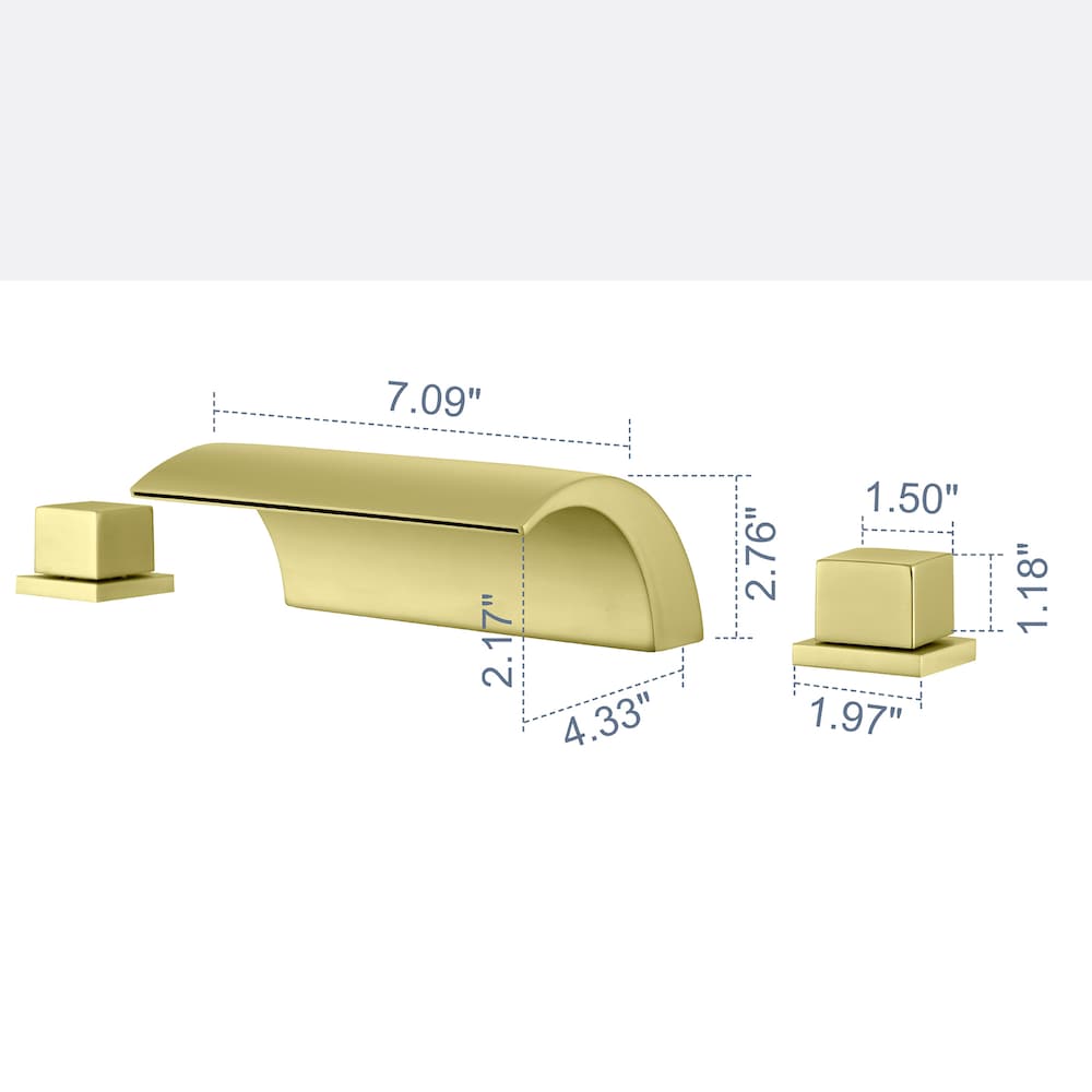 SZ3 8-inch Widespread Bathroom Sink Faucet in Brushed Gold