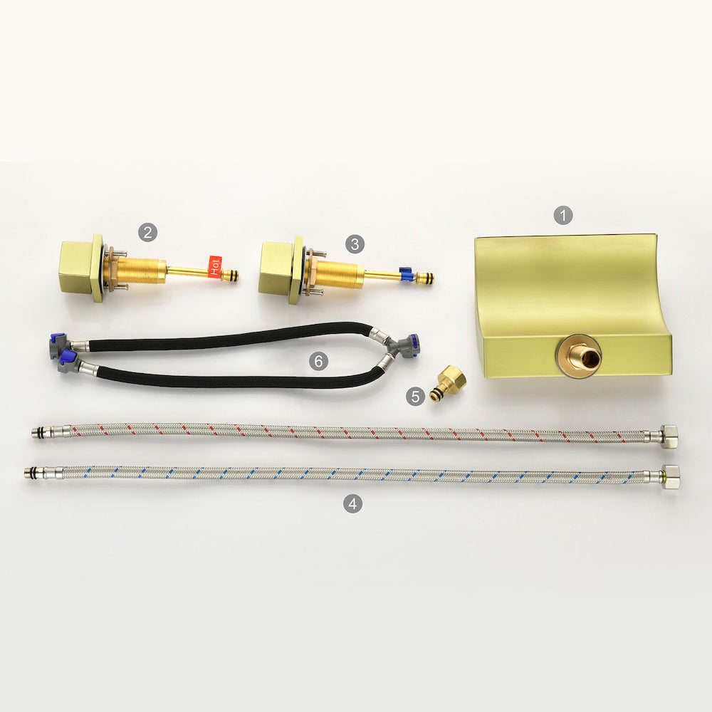 SZ3 8-inch Widespread Bathroom Sink Faucet in Brushed Gold