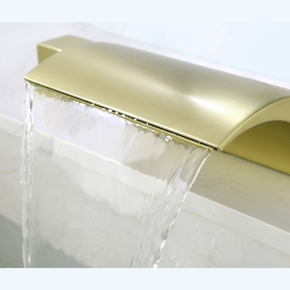 SZ3 8-inch Widespread Bathroom Sink Faucet in Brushed Gold