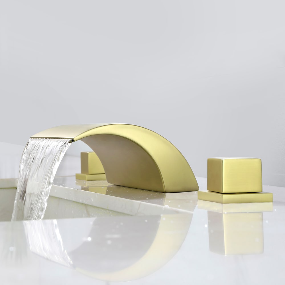 SZ3 8-inch Widespread Bathroom Sink Faucet in Brushed Gold