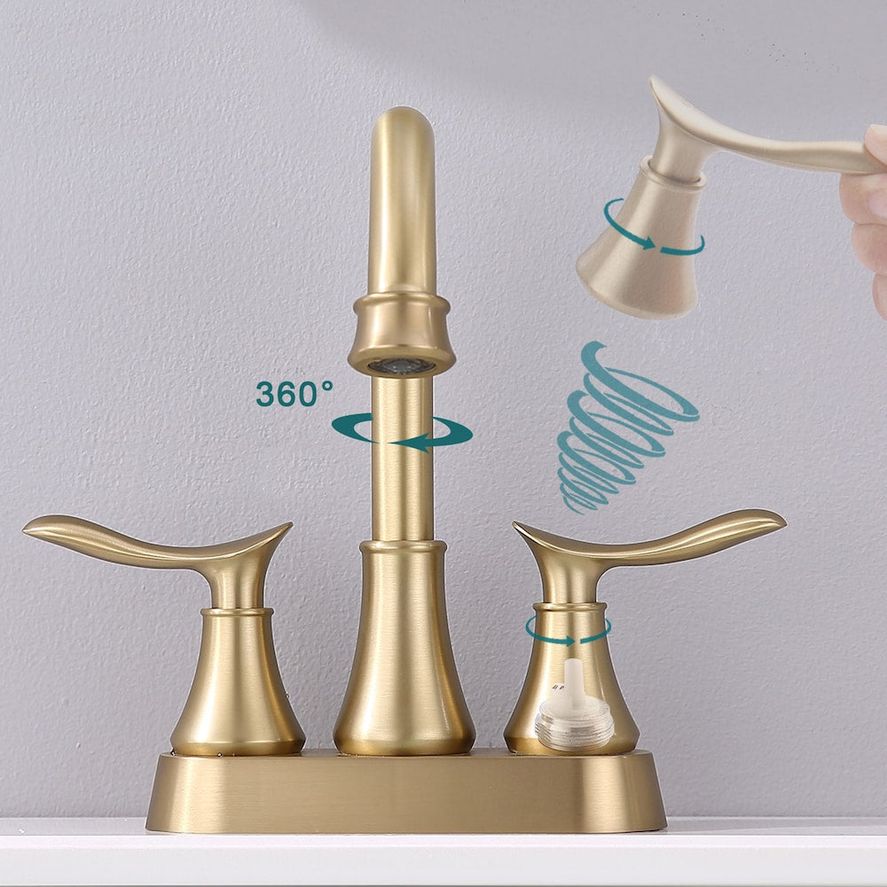 DZ4 4-inch Centreset Bathroom Sink Faucet in Brushed Gold