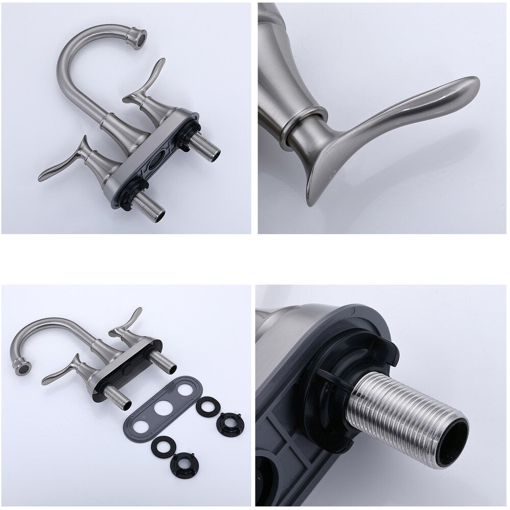 DZ4 4-inch Centreset Bathroom Sink Faucet in Brushed Nickel