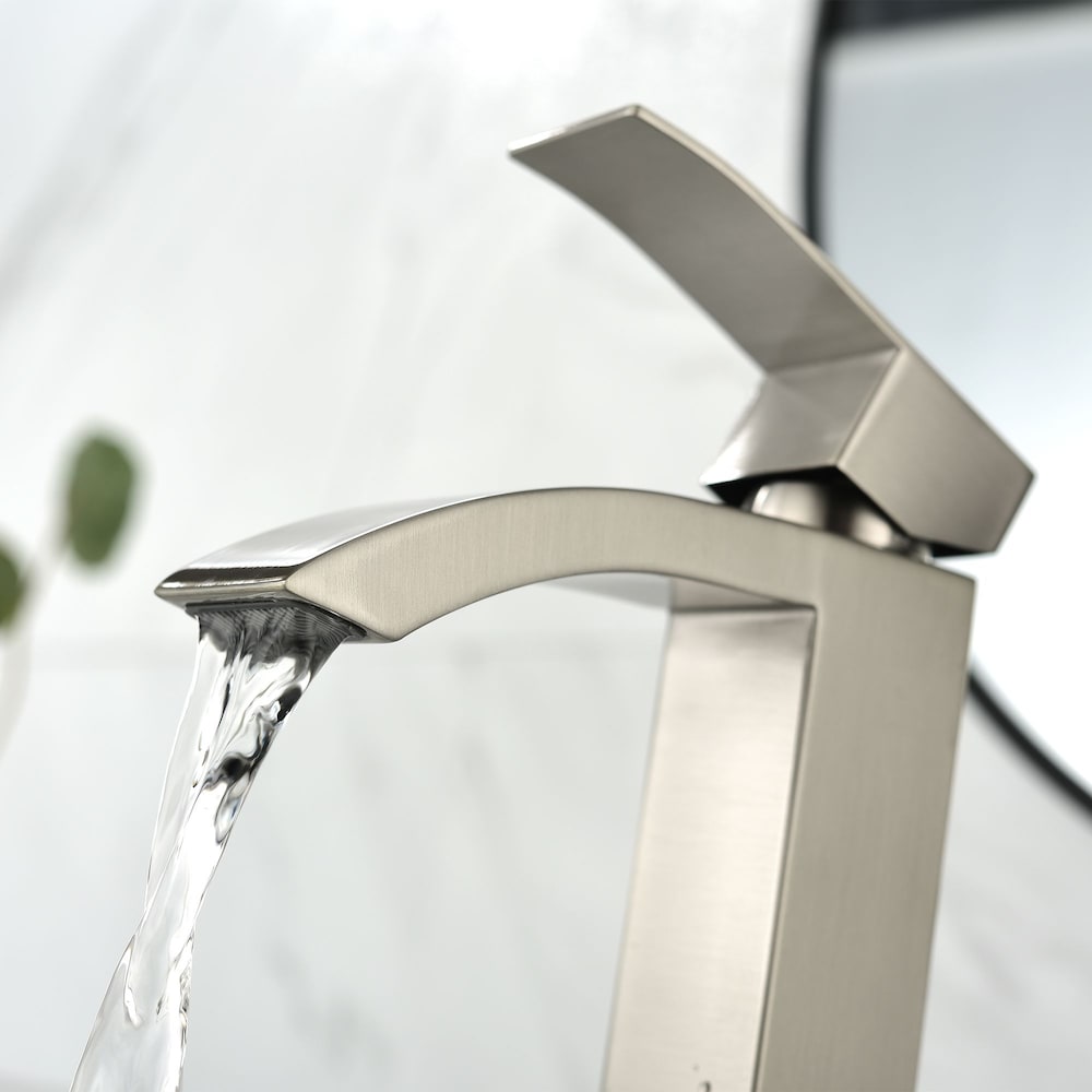 Aries Single Hole Bathroom Sink Faucet in Brushed Nickel