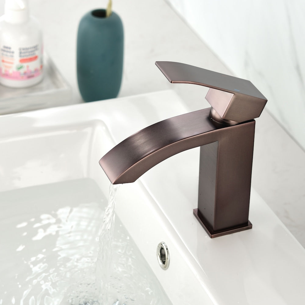 Aries Single Hole Bathroom Sink Faucet in Oil Rubbed Bronze