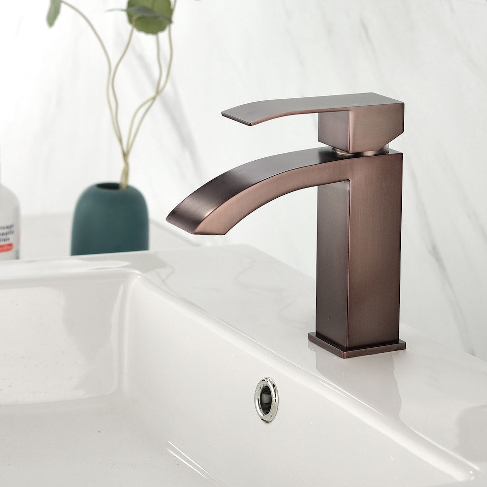 Aries Single Hole Bathroom Sink Faucet in Oil Rubbed Bronze