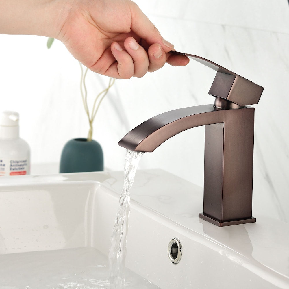 Aries Single Hole Bathroom Sink Faucet in Oil Rubbed Bronze