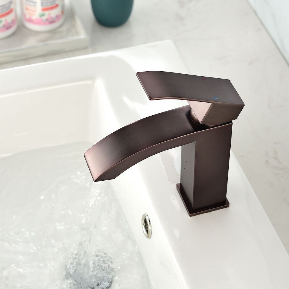 Aries Single Hole Bathroom Sink Faucet in Oil Rubbed Bronze