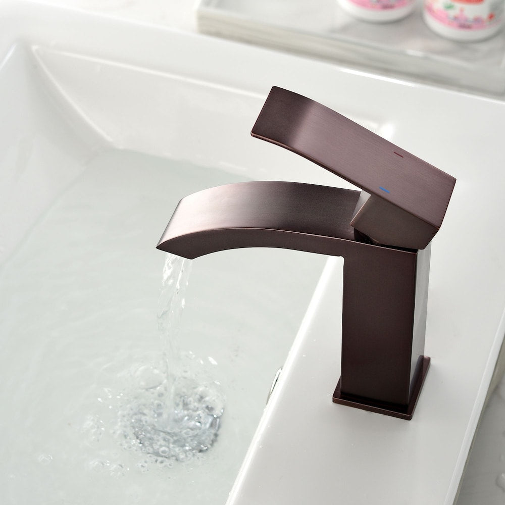 Aries Single Hole Bathroom Sink Faucet in Oil Rubbed Bronze