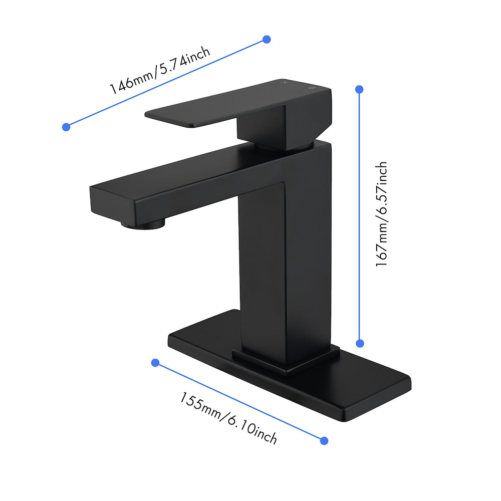 Libra Single Hole Bathroom Sink Faucet in Matte Black
