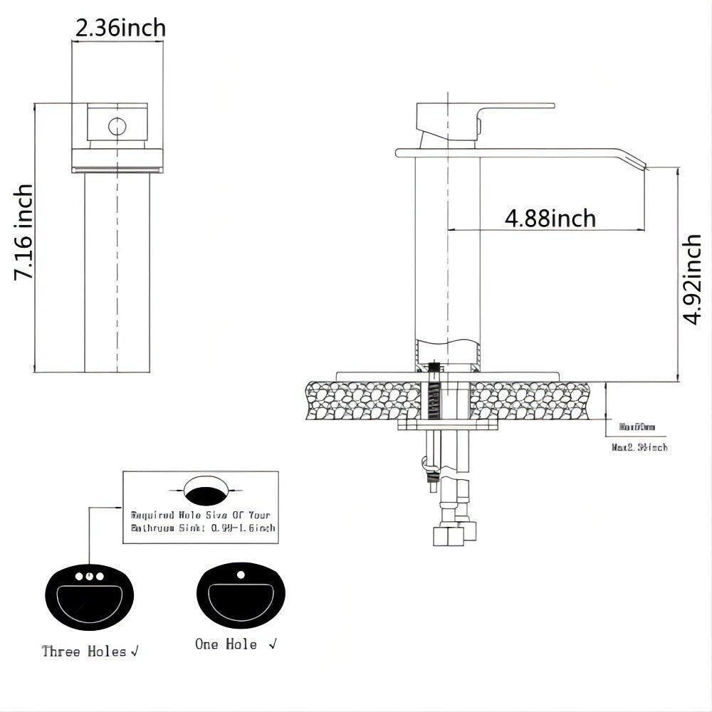 Scorpio Single Hole Bathroom Sink Faucet in Brushed Nickel