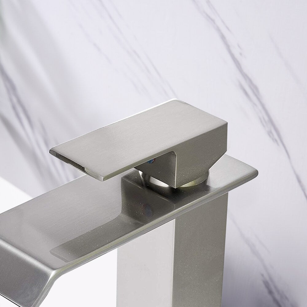 Scorpio Single Hole Bathroom Sink Faucet in Brushed Nickel