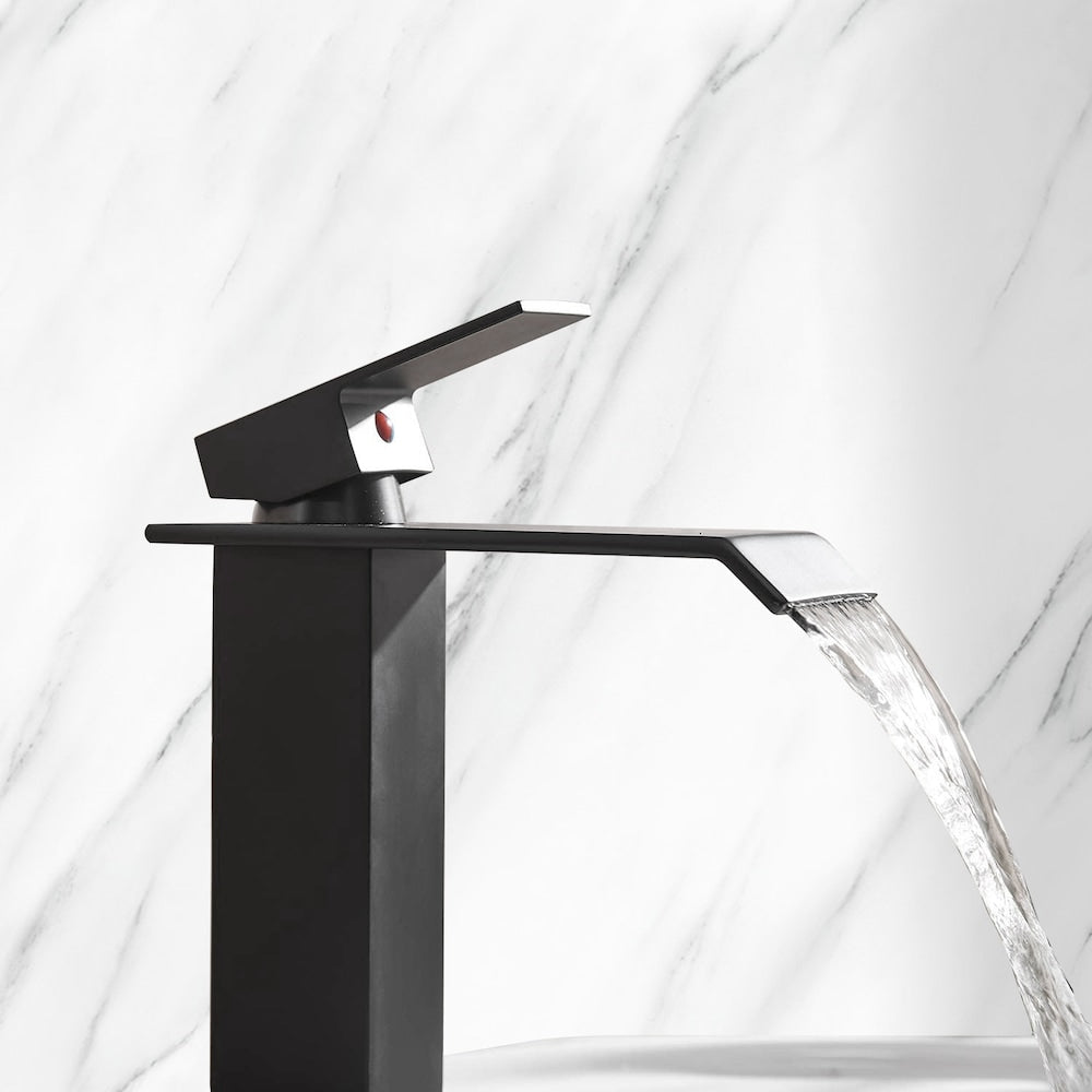 Scorpio Single Hole Bathroom Sink Faucet in Matte Black