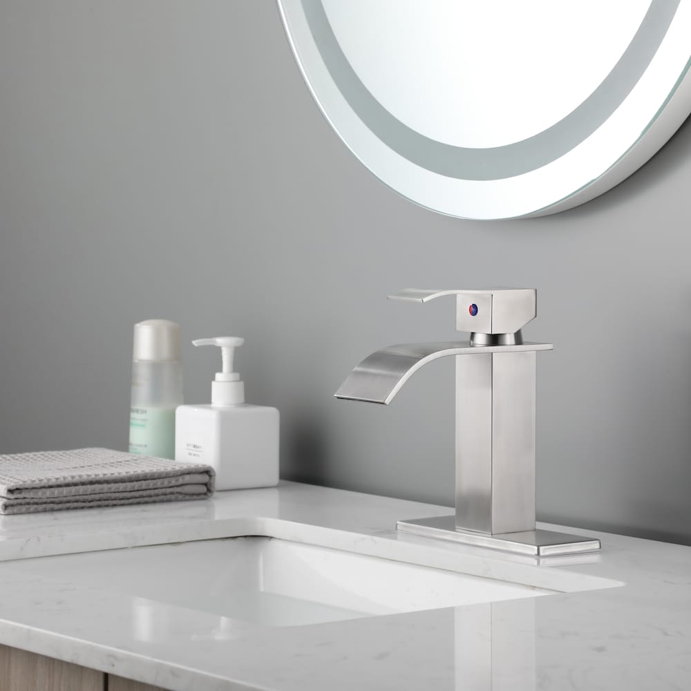 Sagittarius Single Hole Bathroom Sink Faucet in Brushed Nickel