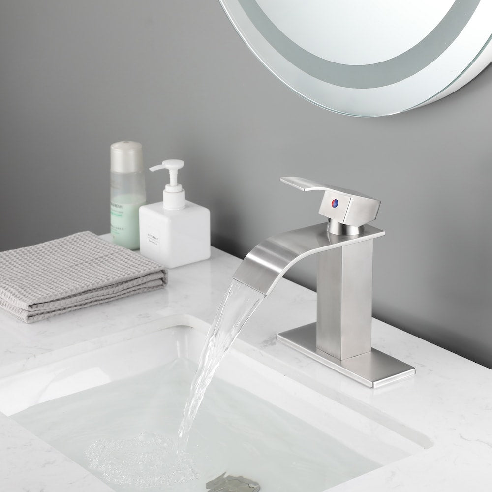 Sagittarius Single Hole Bathroom Sink Faucet in Brushed Nickel