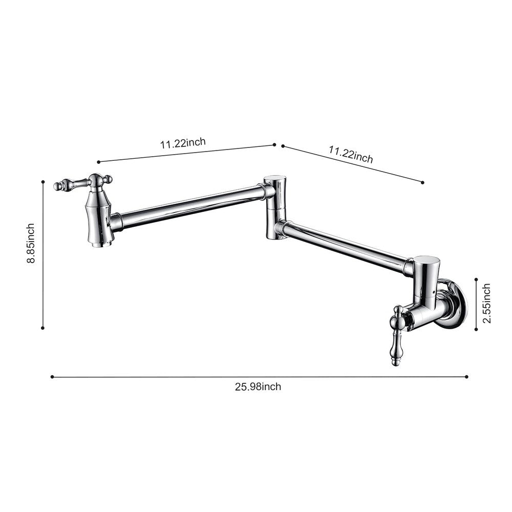 Lyra Wall-Mounted Pot Filler in Chrome