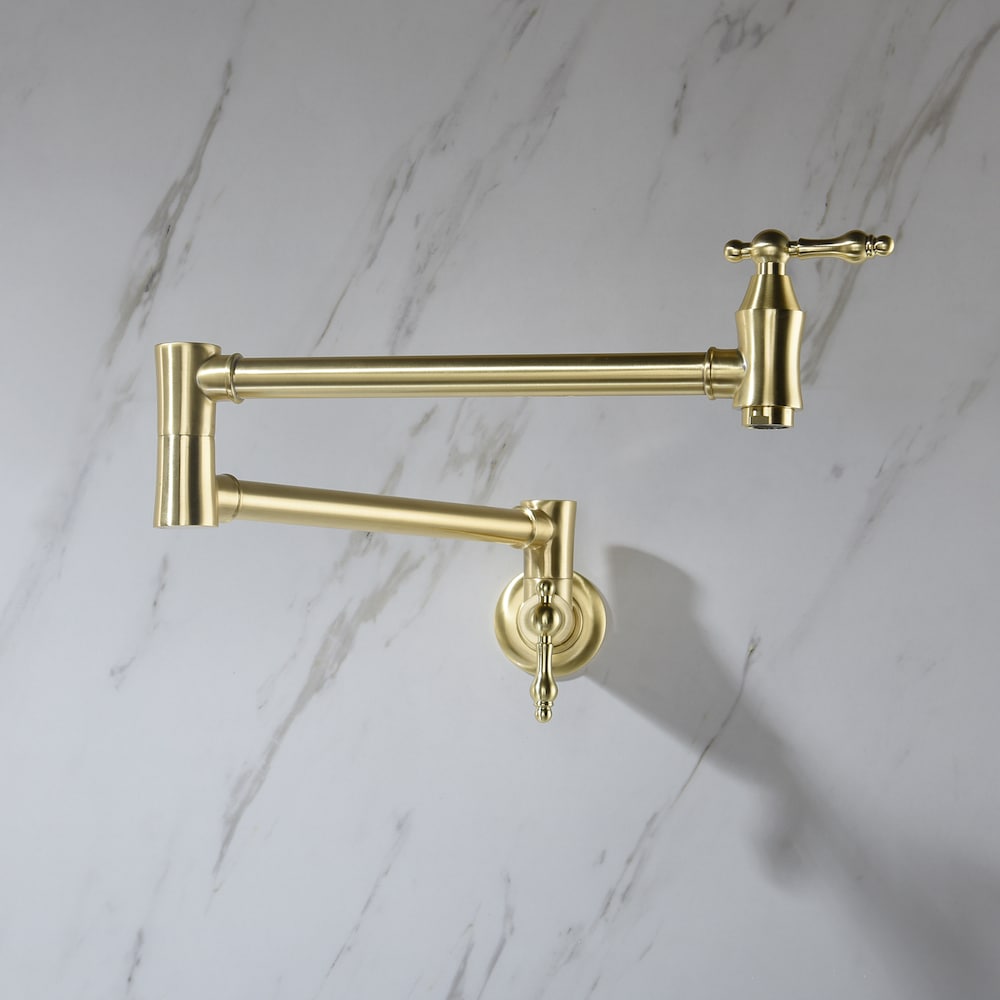 Lyra Wall-Mounted Pot Filler in Brushed Gold