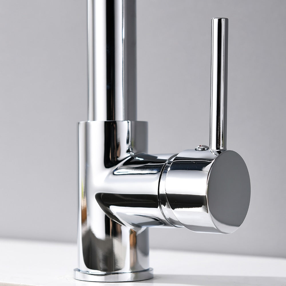 Stellar Double Handle Pull Down Kitchen Sink Faucet in Chrome