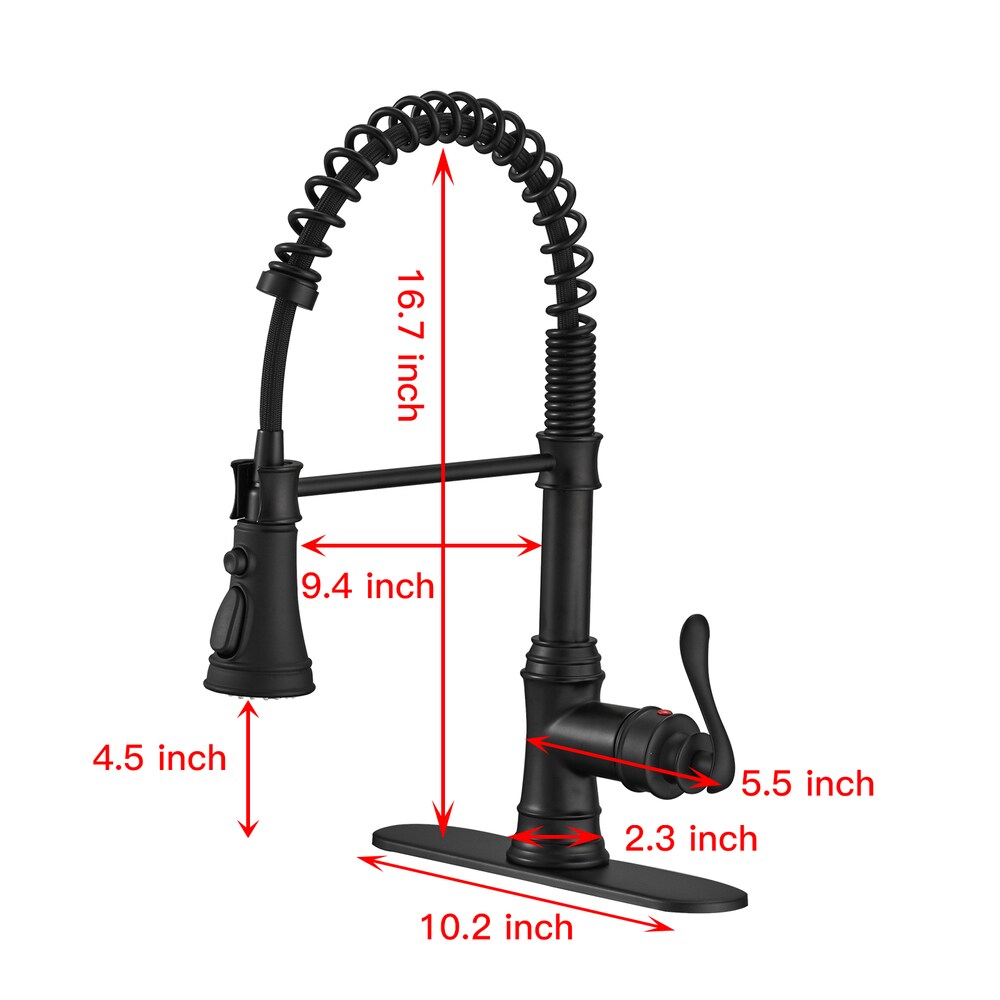 Pioneer Single-Handle Pull-Down Sprayer  3 Spray Kitchen Faucet in Matte Black