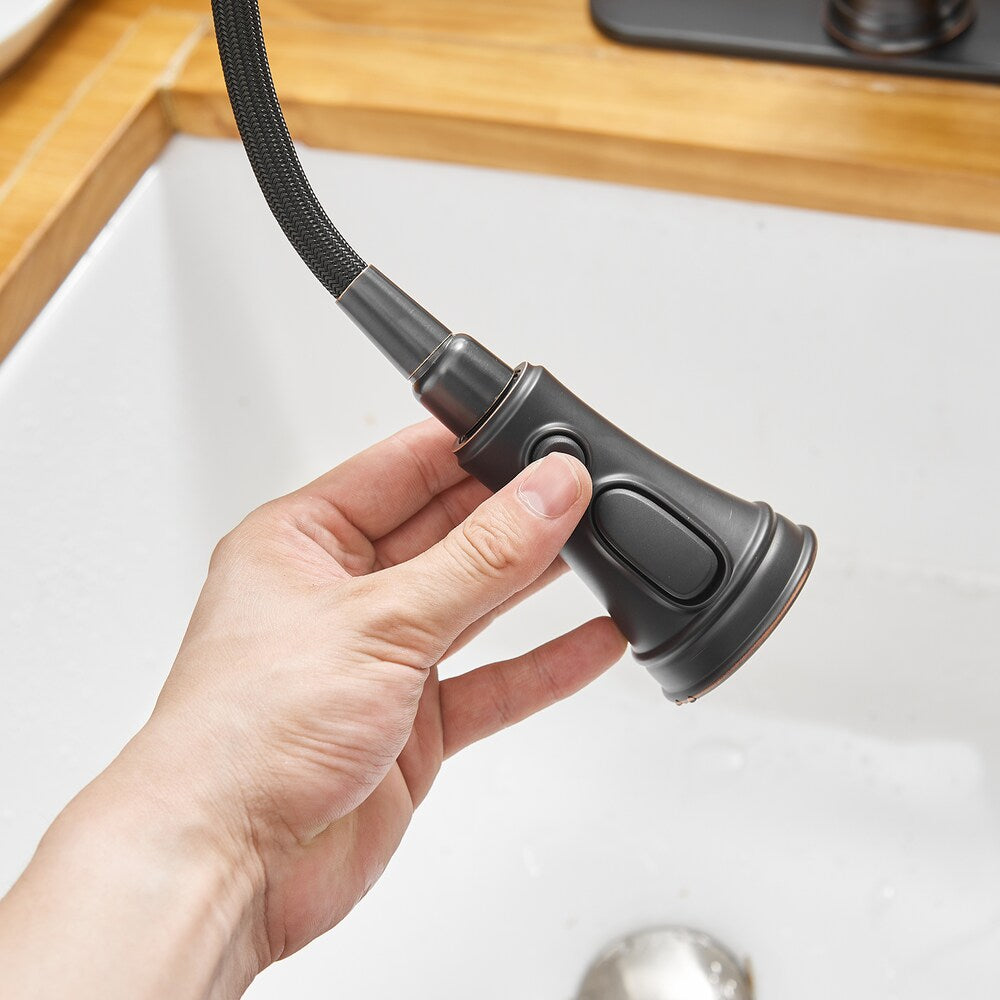 Pioneer Single-Handle Pull-Down Sprayer  3 Spray Kitchen Faucet in Oil Rubbed Bronze