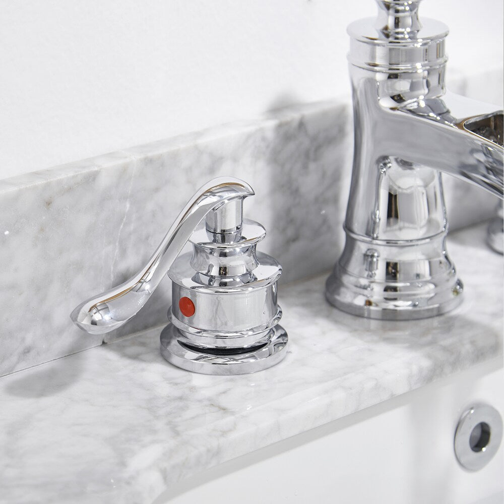 Vogue Chrome 8 inch Waterfall Widespread 2-Handle Bathroom Faucet With Pop-up Drain