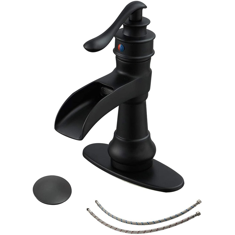 Single Hole Low-Arc Bathroom Faucet in Matte Black